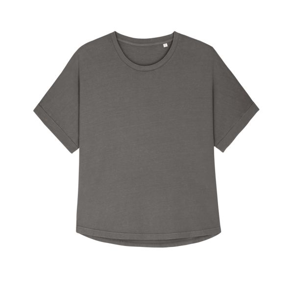 Stella Collider Vintage - Garment dye-T-shirt met gevouwen mouw voor vrouwen