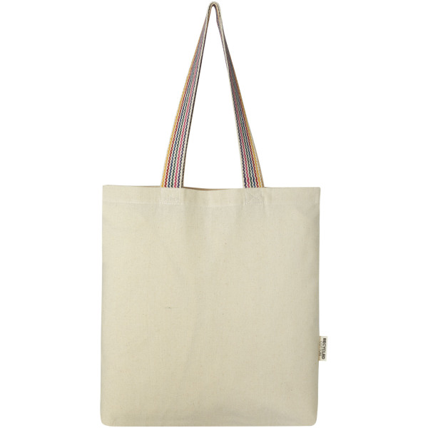 Rainbow 180 g/m² recycled cotton tote bag 5L - Natural
