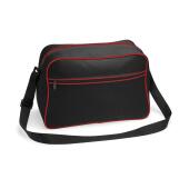 BagBase Retro Shoulder Bag, Black/Classic Red, ONE, Bagbase