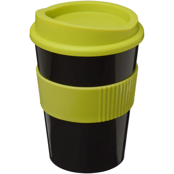 Americano® Medio 300 ml tumbler with grip - Solid black/Lime