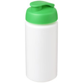 Baseline® Plus grip 500 ml sportflaska med uppfällbart lock - Vit/Grön