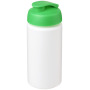 Baseline® Plus grip 500 ml sportfles met flipcapdeksel - Wit/Groen