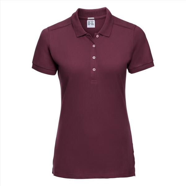 RUS Ladies Fitted Stretch Polo, Burgundy, XXL