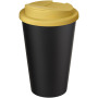 Americano® Eco 350 ml gerecyclede beker met spill-proof deksel - Geel/Zwart