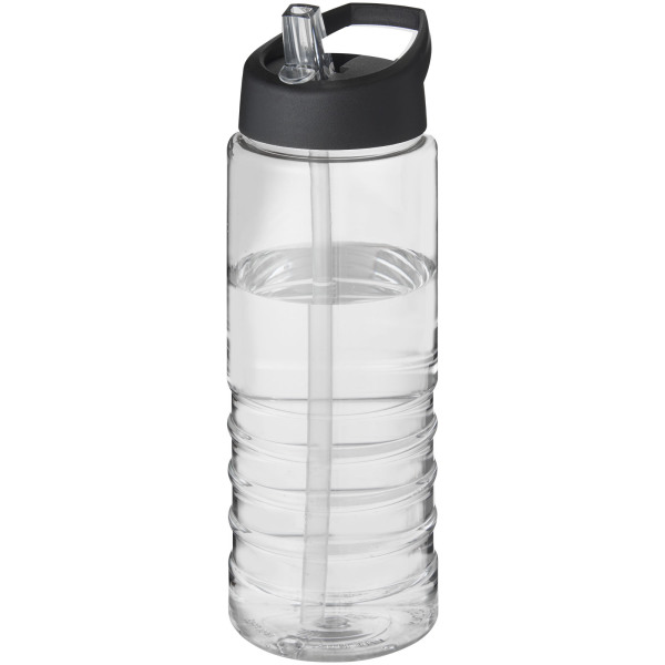 H2O Active® Treble 750 ml spout lid sport bottle - Transparent/Solid black