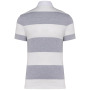Gestreepte uniseks polo korte mouwen Oxford Grey / White Stripes XXL