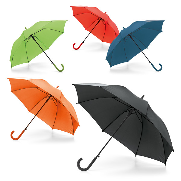 MICHAEL. paraply i 190T polyester med gummibelagt håndtag