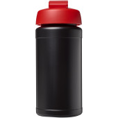 Baseline® Plus 500 ml drikkeflaske med fliplåg - Ensfarvet sort/Rød