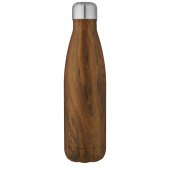 Cove 500 ml vacuüm geïsoleerde roestvrijstalen fles met houtprint - Hout