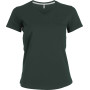Dames T-shirt V-hals Korte Mouwen Forest Green XXL