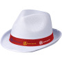 Trilby hoed met lint - Wit/Rood