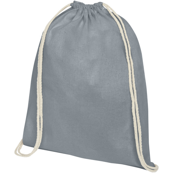 Oregon 140 g/m² cotton drawstring backpack 5L - Grey
