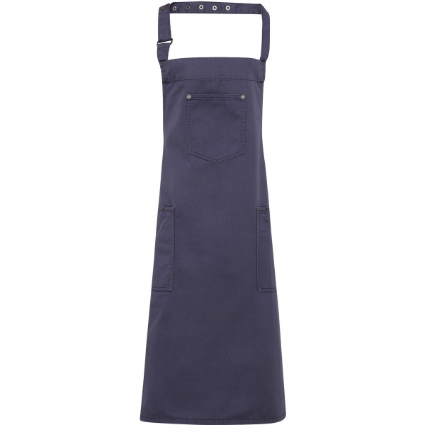 Chino - Cotton bib apron Steel One Size