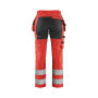 Dames High Vis Werkbroek met stretch en gereedschapzakken