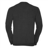 RUS Men V-Neck Knitted Cardigan, Charcoal Marl, M