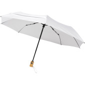 Bo 21” opvouwbare automatische gerecyclede PET paraplu - Wit