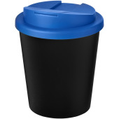 Americano® Espresso Eco 250 ml gerecyclede beker met knoeibestendig deksel - Zwart/Midden blauw