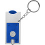 Allegro LED sleutelhanger met munthouder en lampje - Koningsblauw/Zilver