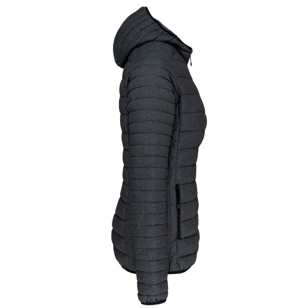 Ladies' lightweight hooded padded jacket Marl Dark Grey XXL