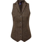 Ladies' Herringbone waistcoat Brown L