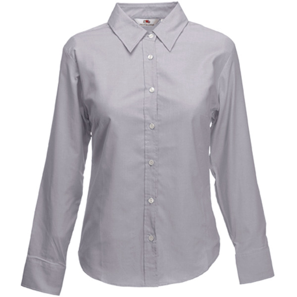 Lady-fit Long Sleeve Oxford Shirt (65-002-0) Oxford Grey S