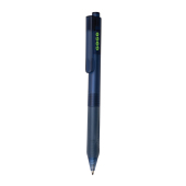 X9 frosted pen met siliconen grip, donkerblauw