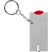Allegro LED keychain light with coin holder - Red/Silver