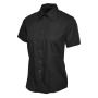 Ladies Poplin Half Sleeve Shirt - 3XL - Black
