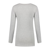L&S T-shirt Crewneck cot/elast LS for her grey heather S