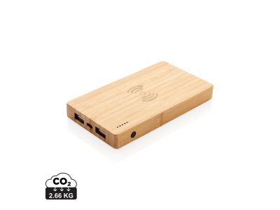 Bamboe 4.000 mAh powerbank met 5W draadloze oplader