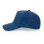 Impact AWARE™ 5 panel 280gr recycled katoenen cap, donkerblauw