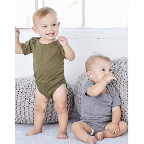 Baby Triblend Short Sleeve Onesie - Grey Triblend - 3-6