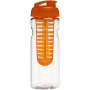 H2O Active® Base 650 ml sportfles en infuser met flipcapdeksel - Transparant/Oranje