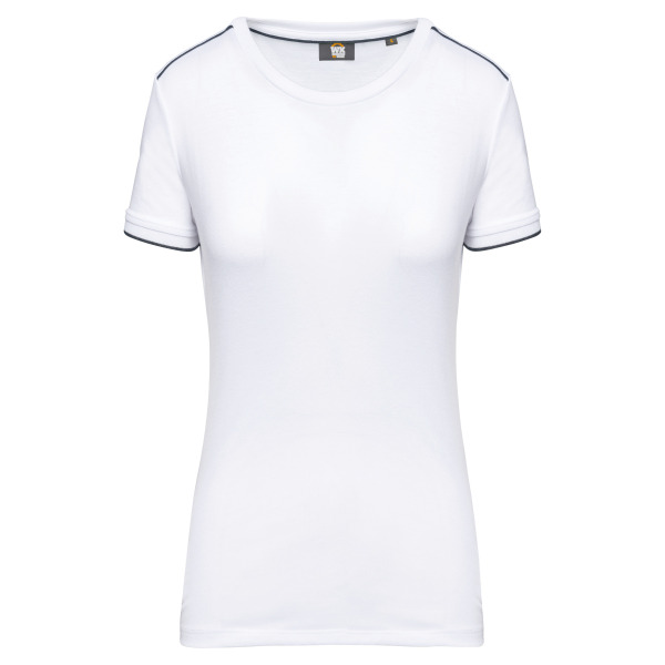 Dames-t-shirt DayToDay korte mouwen White / Navy 3XL