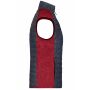 Ladies' Knitted Hybrid Vest - red-melange/anthracite-melange - S