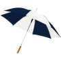 Lisa 23" auto open umbrella with wooden handle - Navy/White