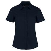 Ladies Short Sleeve Tailored Poplin Shirt, Dark Navy, 22, Kustom Kit