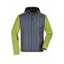 Men's Knitted Hybrid Jacket - kiwi-melange/anthracite-melange - 3XL