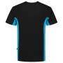 T-shirt Bicolor Borstzak 102002 Black-Turquoise 8XL