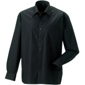 Men's Ls Pure Cotton Easy Care Poplin Shirt Black S