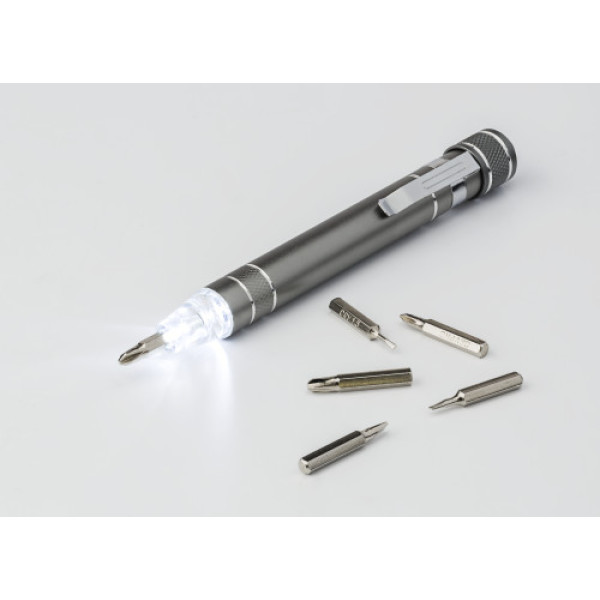 Aluminium pocket screwdriver grey