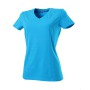 T-shirt V Hals Fitted Dames 101008 Turquoise L