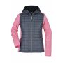Ladies' Knitted Hybrid Jacket - pink-melange/anthracite-melange - S