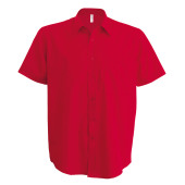Men's easy-care short sleeve polycotton poplin shirt Classic Red XS