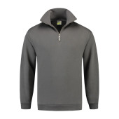 L&S Sweater Zip pearl grey 3XL