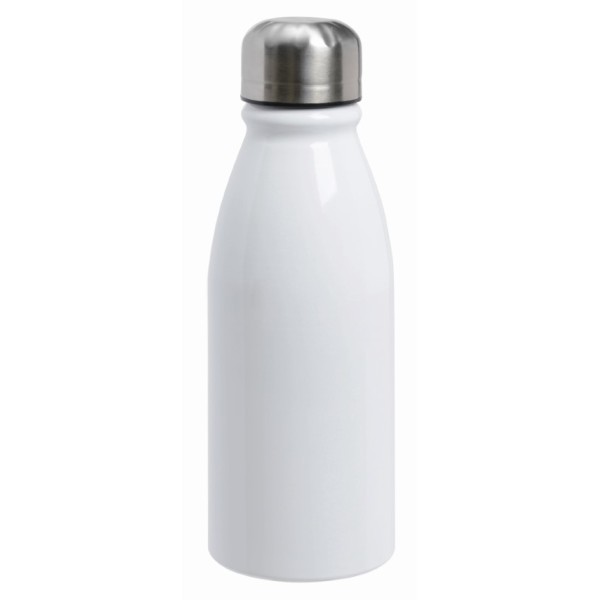 Aluminium drinking bottle FANCY white