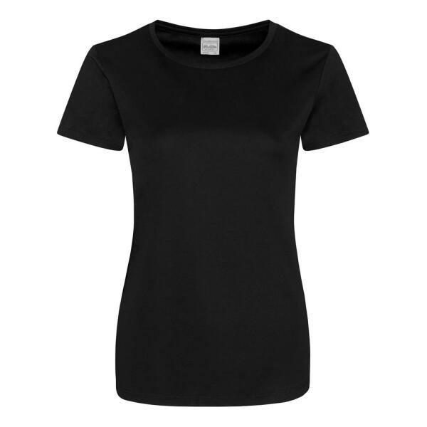 AWDis Ladies Cool Smooth T-Shirt, Jet Black, XS, Just Cool