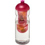 H2O Active® Base 650 ml bidon en infuser met koepeldeksel - Transparant/Roze