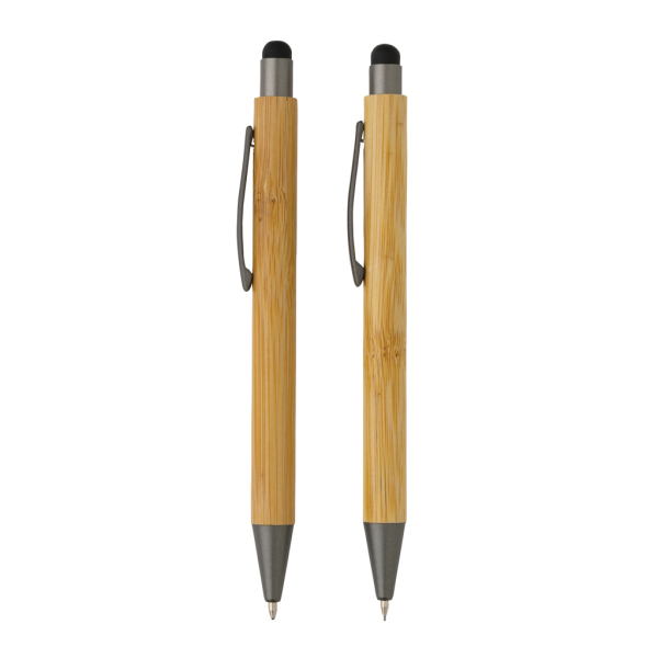 Bamboe moderne pennenset in doosje, bruin