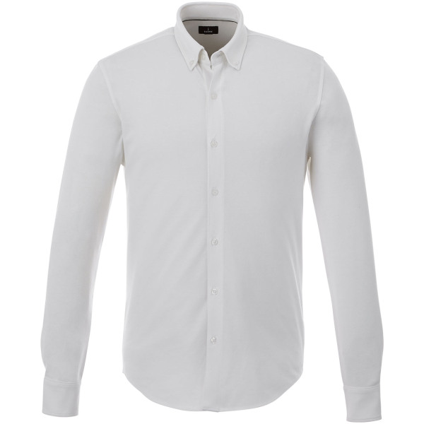 Bigelow long sleeve men's pique shirt - White - L